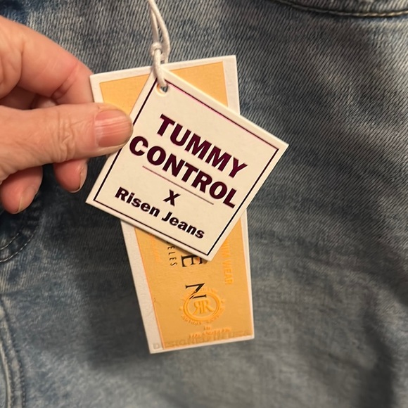 Blue Jean Shorts with Frayed Hem and Distressed Look - Picture 3 of 4